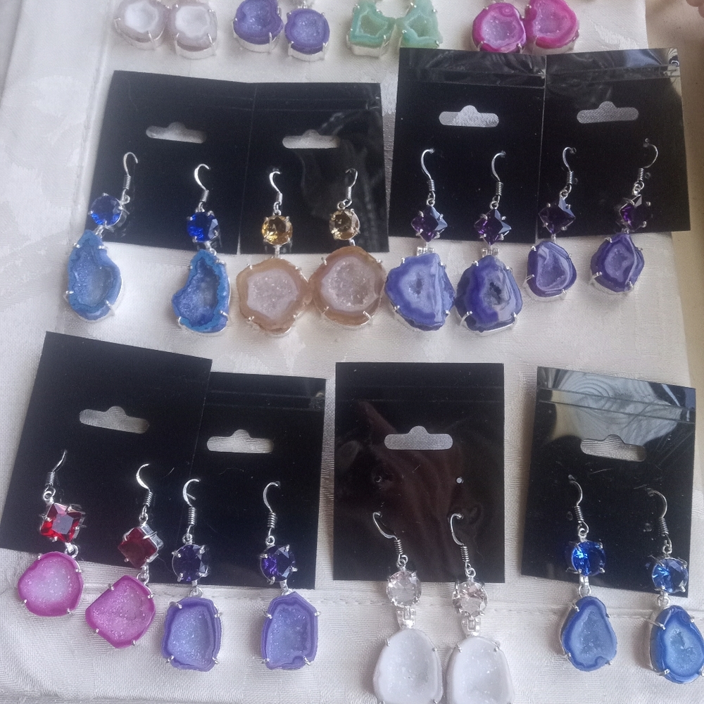 Druzy geode hand crafted earrings